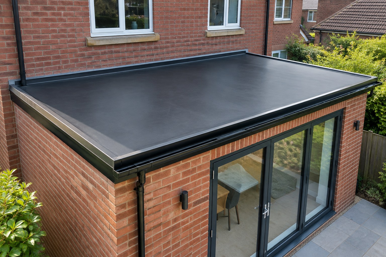 EPDM rubber roof on a UK extension